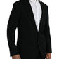 Dolce & Gabbana Black Wool Single Breasted Coat Blazer