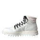 Dolce & Gabbana White Vulcano Trekking Men Ankle Boots Shoes