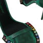 Dolce & Gabbana Green Exotic Leather Crystal Sandals Shoes