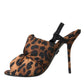 Dolce & Gabbana Brown Leopard Slingback Heels Sandals Shoes