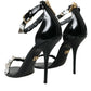 Dolce & Gabbana Black Crystals Sandals Ankle Strap Shoes