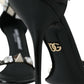 Dolce & Gabbana Black Crystals Sandals Ankle Strap Shoes