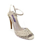 Ralph Lauren Collection Womens Suede Peep Toe Cage Ankle Strap Heels Gray