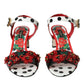 Dolce & Gabbana Multicolor Floral Crystal Leather Sandals Shoes