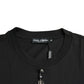 Dolce & Gabbana Black Embellished Cotton Crew Neck T-shirt