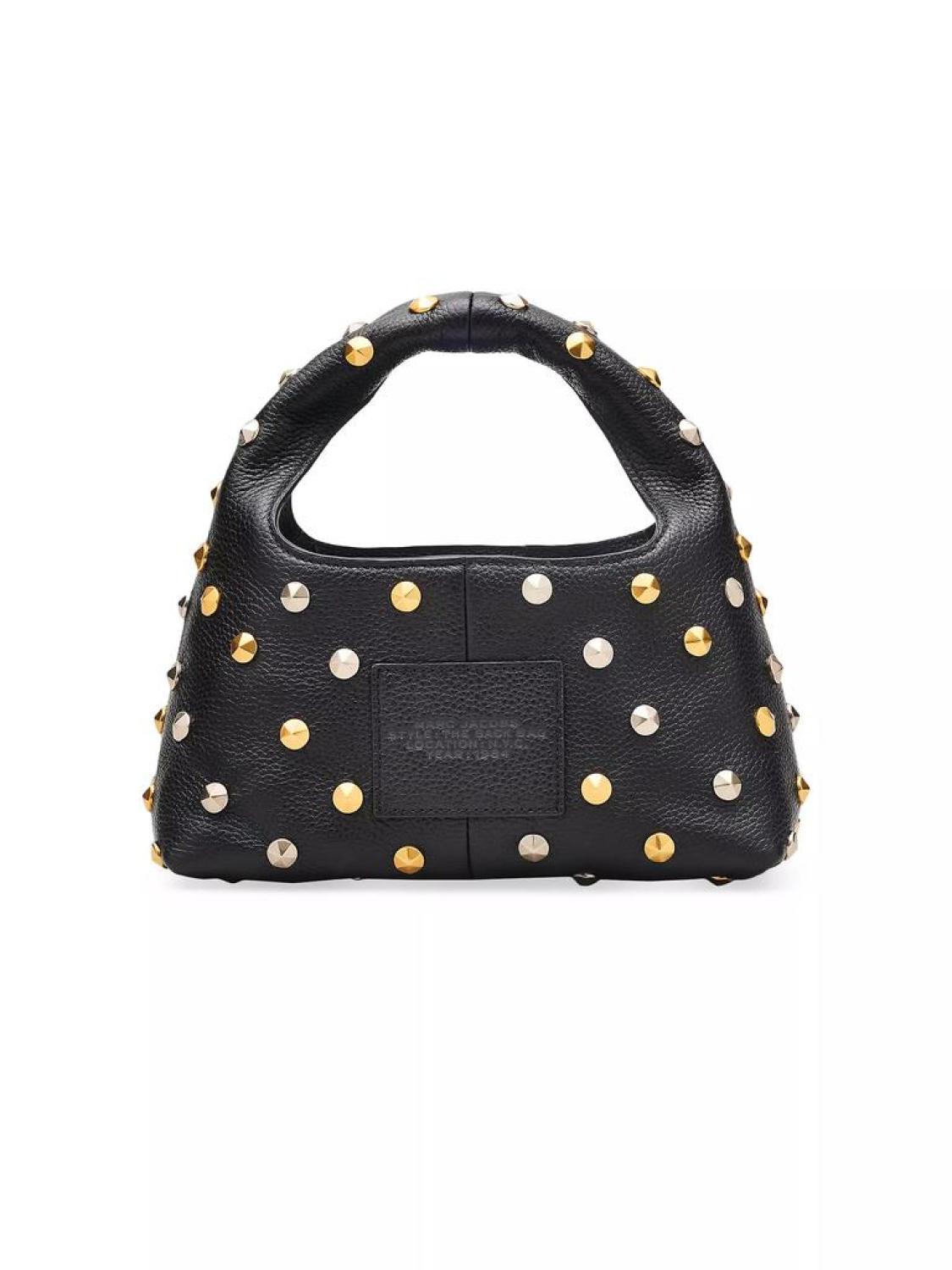 The Glam Studs Leather Mini Sack Bag