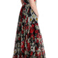 Dolce & Gabbana Floral Maxi Gown with Sunflower Print and Crystals