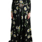 Dolce & Gabbana Elegant Sunflower Maxi Gown with Crystals