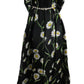 Dolce & Gabbana Elegant Sunflower Maxi Gown with Crystals