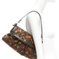 FENDI Chef red rose print brown FF Zucca canvas leather shoulder bag