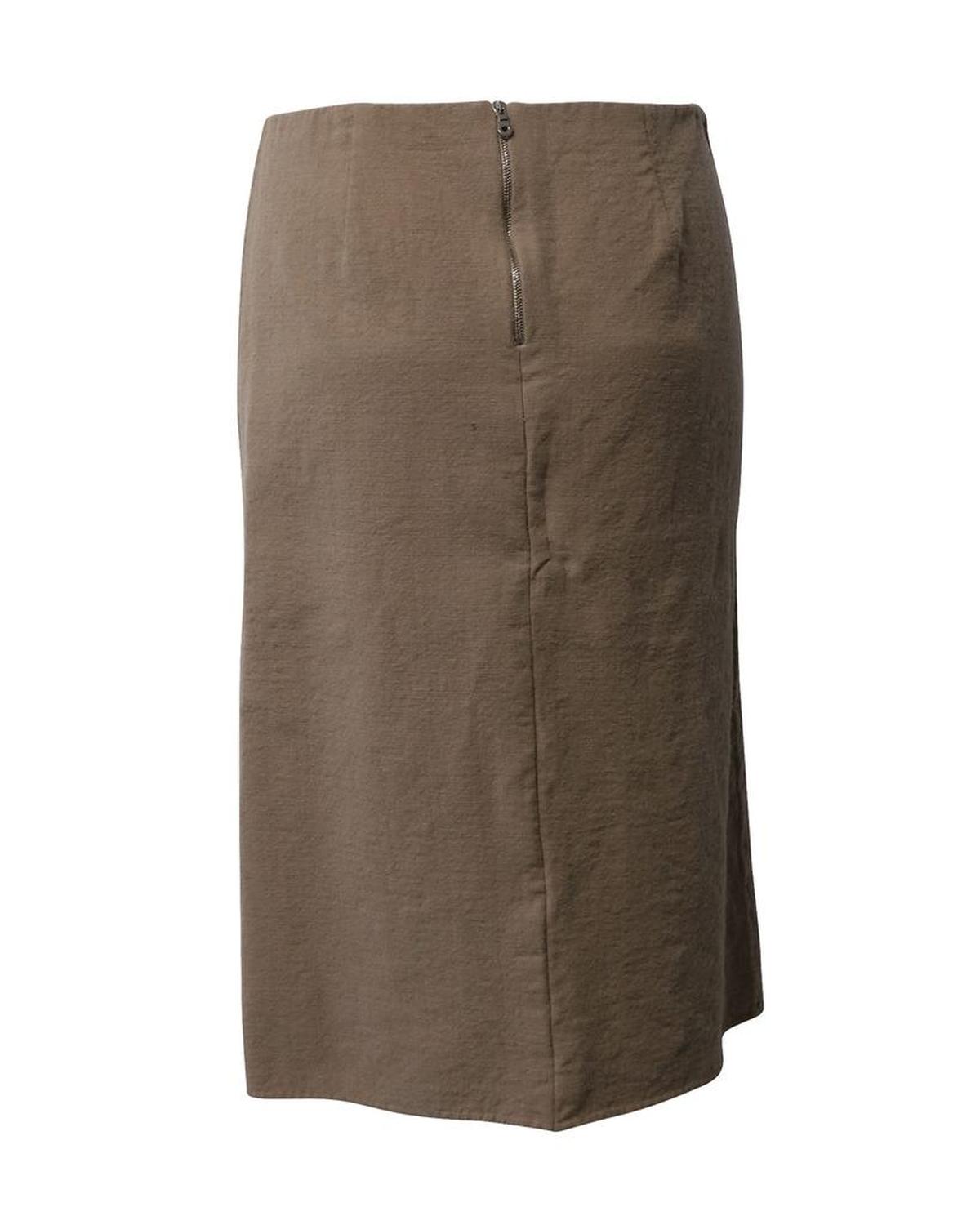 Marc Jacobs Side Slit Pencil Skirt in Beige Wool