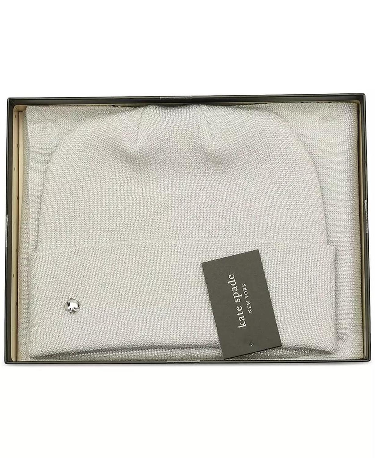 Women's Metallic Beanie & Scarf Set