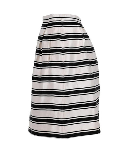 Michael Kors Stripe Skirt in White Silk