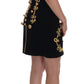 Dolce & Gabbana Elegant Black A-Line Sleeveless Dress with Gold Details