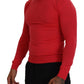 Dsquared² Red Wool Long Sleeves Crewneck Pullover Sweater