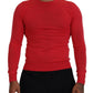 Dsquared² Red Wool Long Sleeves Crewneck Pullover Sweater