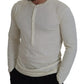 Dsquared² Beige Cotton Linen Long Sleeves Pullover Sweater