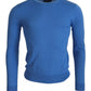 Dsquared² Blue Wool Long Sleeves Crewneck Pullover Sweater