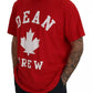 Dsquared² Red Printed Cotton Short Sleeves Crewneck T-shirt