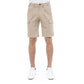 People Of Shibuya Beige Stretch Bermuda Cargo Shorts