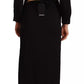 Dsquared² Black Long Sleeves Side Slit Floor Length Dress