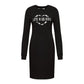 Love Moschino Chic Cotton Blend Logo Dress