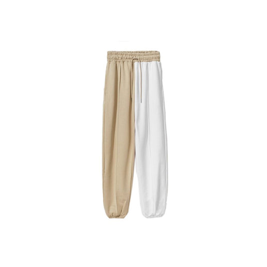 Comme Des Fuckdown Chic Beige Two-Tone Drawstring Sweatpants