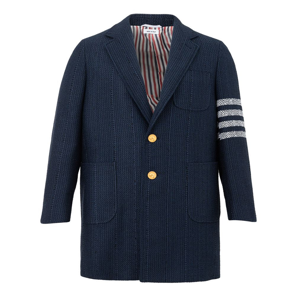 Thom Browne Elegant Acrylic Blue Jacket for Men