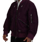 Dsquared² Purple Polyester Full Zipper Bomber Jacket