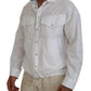 Dsquared² White Cotton Collared Casual Men Long Sleeves Jacket