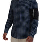 Dsquared² Multicolor Black Arm Plaid Men Long Sleeves Shirt