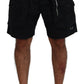 Dsquared² Black Cotton Cargo Boxer Above Knee Shorts