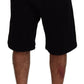 Dsquared² Black Solid Pull On Men Casual Bermuda Shorts