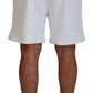 Dsquared² White Printed Pull On Men Casual Bermuda Shorts