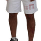 Dsquared² White Printed Pull On Men Casual Bermuda Shorts