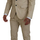 Dsquared² Beige Cotton Single Breasted 2 Piece CIPRO Suit