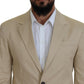 Dsquared² Beige Cotton Single Breasted 2 Piece CIPRO Suit