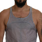 Dsquared² Light Gray Cotton Sleeveless Tank Men Top T-shirt