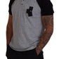 Dsquared² Gray Black Cotton Short Sleeves Collared T-shirt