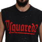 Dsquared² Black Cotton Sleeveless Crewneck Tank T-shirt