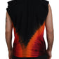 Dsquared² Black Orange Cotton Sleeveless Tank T-shirt