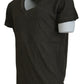 Dsquared² Gray Cotton Linen Short Sleeves V-neck T-shirt