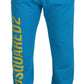 Dsquared² Light Blue Cotton Logo Print Casual Pants