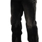 Dsquared² Black Washed Cotton Straight Fit Casual Denim Jeans