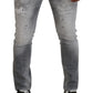 Dsquared² Gray Washed Cotton Slim Fit Casual Men Denim Jeans