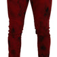 Dsquared² Red Cotton Tie Dye Skinny Casual Men Denim Jeans