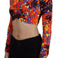 Dsquared² Multicolor Cami Long Sleeves Cropped Blouse Top