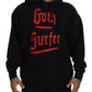 Dsquared² Black Cotton Hooded Printed Men Pullover Sweater