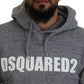 Dsquared² Gray Cotton Hooded Logo Print Men Pullover Sweater