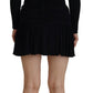 Dsquared² Black Viscose Long Sleeves Cut Out Mini Dress